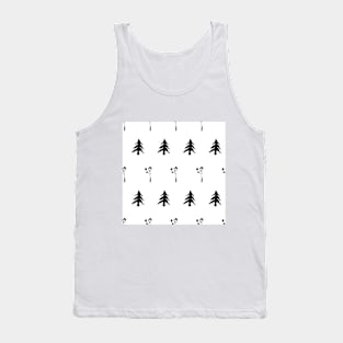 silhouettes, trees, plant, ecology, nature, ornament, seamless,  repeat, forest, winter Tank Top